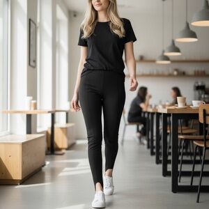 Kit + Ace Pants Womens 10‎ Black Elastic Waist Stirrup Leg Leggings Pants